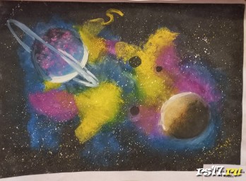 Работы 11 класса в выставке творческих работ "Космос - волшебный мир"